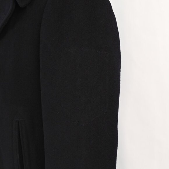 Vintage Black Heavy Wool NAVY Pea Coat - Picture 4 of 5